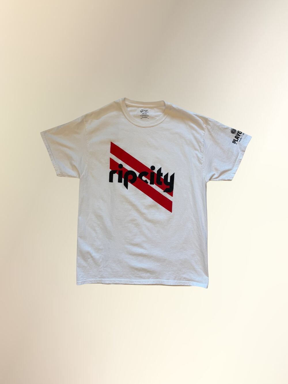 Portland Trail Blazers Rip City Playoffs White Red Graphic Short Sleeve Tee